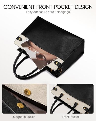 LOVEVOOK 17 Inch Laptop Tote Bag For Women Teacher Work Bag, Vintage Waterproof Leather Computer Bags For Laptops For Women, Laptop Purse Business Professional Briefcase Office Large Shoulder Handbag in Kuwait