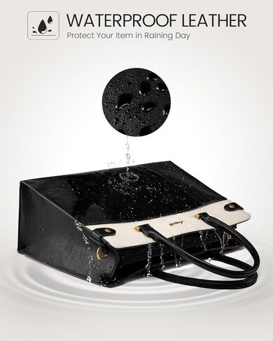 LOVEVOOK 17 Inch Laptop Tote Bag For Women Teacher Work Bag, Vintage Waterproof Leather Computer Bags For Laptops For Women, Laptop Purse Business Professional Briefcase Office Large Shoulder Handbag in Kuwait