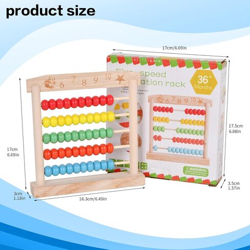 Wnwlwooden Abacus Frame Thate Mood Growth Toy Beads Educational Counting Toy Abacus Math Thinking Abacus Counting Toy ، للتعلم في مرحلة ما قبل المدرسة ، وتعلم الرياضيات Abacus (Green Abacus) in Saudi Arabia