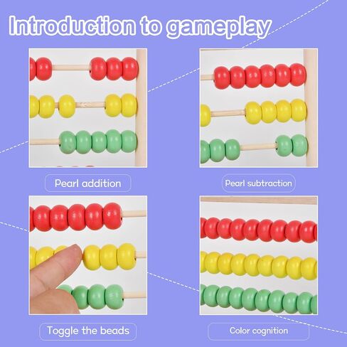 Wnwlwooden Abacus Frame Thate Mood Growth Toy Beads Educational Counting Toy Abacus Math Thinking Abacus Counting Toy ، للتعلم في مرحلة ما قبل المدرسة ، وتعلم الرياضيات Abacus (Green Abacus) in Saudi Arabia