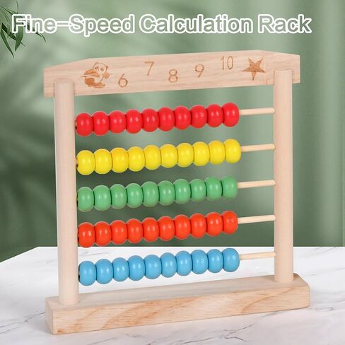 Wnwlwooden Abacus Frame Thate Mood Growth Toy Beads Educational Counting Toy Abacus Math Thinking Abacus Counting Toy ، للتعلم في مرحلة ما قبل المدرسة ، وتعلم الرياضيات Abacus (Green Abacus) in Saudi Arabia