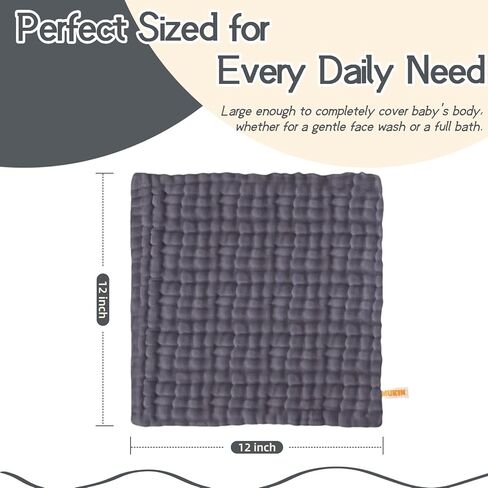 منشفة قطن مينكين للطفل ، ملابس ناعمة على الوجه ، مناديل حمام موصية حديثي الولادة ، ملابس أو مناشف شاش من المناشف ، حزمة من 6 ، 12 × 12 بوصة (متعدد الألوان) in Kuwait