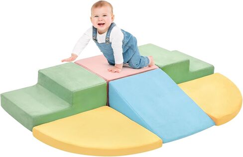 6 قطع تتسلق ألعابًا للأطفال الصغار والأطفال ، مجموعة ألعاب Climb & Crawl Soft Foam Clock ، ألعاب الأطفال الصغار الداخلية ، ألعاب الرغوة الناعمة للأطفال الذين يزحفون ويزحولون in Saudi Arabia
