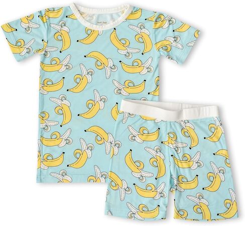 Little Sleepies Short Sleeve Shirt & Shorts Pajama Set for Kids, Viscose Derived from Bamboo Toddler 2-Piece PJs in Kuwait