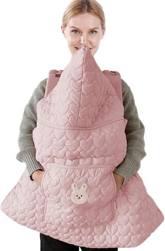 Stroller Cover Baby Carrier Cover Newborn Hooded Stretchy Cloak Reversible, Cloak Kangaroo Hoodie for Mom Baby, Suit for All Seasons -Green in Saudi Arabia