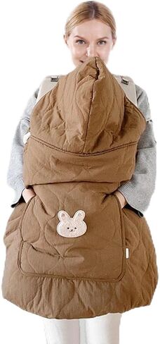 Stroller Cover Baby Carrier Cover Newborn Hooded Stretchy Cloak Reversible, Cloak Kangaroo Hoodie for Mom Baby, Suit for All Seasons -Green in Saudi Arabia