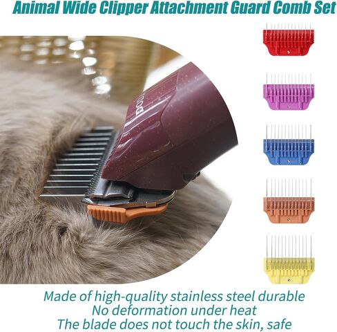 10W/15W/30W Clipper Wide Blade & Dog Stainsal Steel Wide Clipper Coard Comb for A5 Series | Snap-On/Off Design Combs ، فقط FIR لـ 10W/15W/30W شفرة عريضة (12 قطعة) in Kuwait
