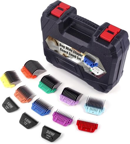 10W/15W/30W Clipper Wide Blade & Dog Stainsal Steel Wide Clipper Coard Comb for A5 Series | Snap-On/Off Design Combs ، فقط FIR لـ 10W/15W/30W شفرة عريضة (12 قطعة) in Kuwait