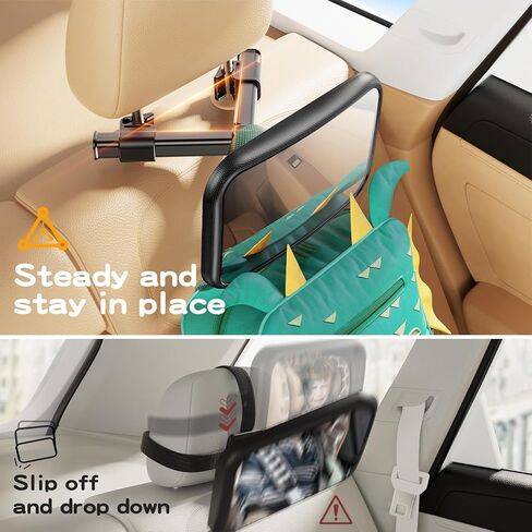 Baby Car Mirror for Baby Hook Clip Design Shake Baby Mirror for Car Seat Mirror Rear Facing Never Shake Easy Install Back Seat Mirror for Baby Crystal Clear View ShatterProof Tested White in Saudi Arabia