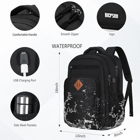 حقيبة ظهر كلاسيكية للرجال للنساء ، حقيبة ظهر للمدرسة للفتيات بوي المراهقين ، حقيبة كتب محمول 15.6 بوصة مع شاحن USB لجهاز الكمبيوتر في المدرسة الثانوية ، حزمة أجهزة الكمبيوتر ، Mochilas Para Hombres ، Gray in Kuwait