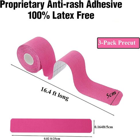 Kinesiology Tape Precut, Athletic Sports Tape Adhesive for Muscles Ankle Neck Knee Shoulder Promotes Recovery and Providing Support, Total 60 Precut Strips (Mix Color) in Saudi Arabia