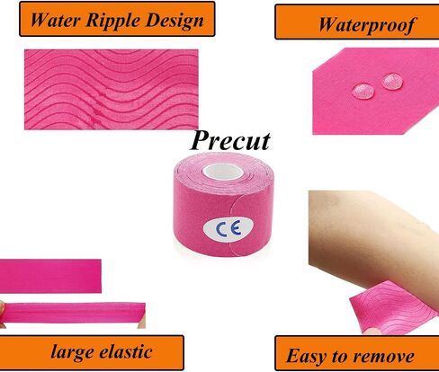 Kinesiology Tape Precut, Athletic Sports Tape Adhesive for Muscles Ankle Neck Knee Shoulder Promotes Recovery and Providing Support, Total 60 Precut Strips (Mix Color) in Saudi Arabia