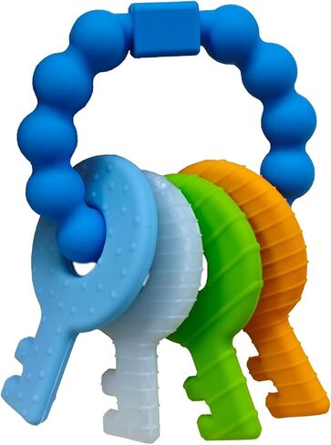 مفاتيح التسنين للأطفال من 3 إلى 12 شهرًا ، ألعاب الأطفال الصغار الحسية ، ألعاب Teether للطفلة الطفلة والملمس المرتفع لتهدئة اللثة ، BPA Free (Pink) in Kuwait