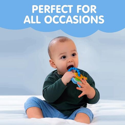 مفاتيح التسنين للأطفال من 3 إلى 12 شهرًا ، ألعاب الأطفال الصغار الحسية ، ألعاب Teether للطفلة الطفلة والملمس المرتفع لتهدئة اللثة ، BPA Free (Pink) in Kuwait