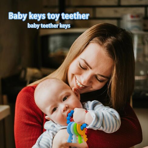 مفاتيح التسنين للأطفال من 3 إلى 12 شهرًا ، ألعاب الأطفال الصغار الحسية ، ألعاب Teether للطفلة الطفلة والملمس المرتفع لتهدئة اللثة ، BPA Free (Pink) in Kuwait