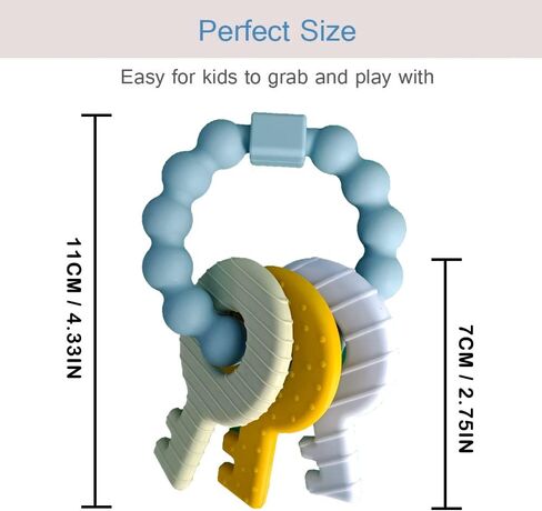 مفاتيح التسنين للأطفال من 3 إلى 12 شهرًا ، ألعاب الأطفال الصغار الحسية ، ألعاب Teether للطفلة الطفلة والملمس المرتفع لتهدئة اللثة ، BPA Free (Pink) in Kuwait