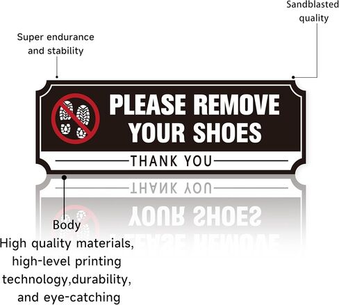 Welcome Please Remove Your Shoes Sign, Self-Adhesive Wear-Resistant Please Take Off Your Shoes Sticker, No Shoes Leave Shoes Sign for Front Door, House, Office, Cafes, Restaurants 8.7"x3.1" in Saudi Arabia