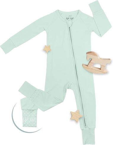 Nyte Nyte Baby- Modal من Sleepers for Baby- رمادي ، من 3 إلى 6 أشهر ، بيجامات الأطفال ، الأكمام الطويلة نوم ، مع قفازات قابلة للتعديل ، أصفاد أقدام قابلة للتعديل وقبضة مضادة للانزلاق. in Kuwait