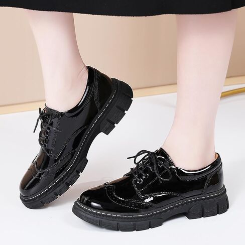 Womens Oxford Shoes Platform Classic Leather Non Slip arky Shoes Brogues style Shunky Most Most Most in Kuwait