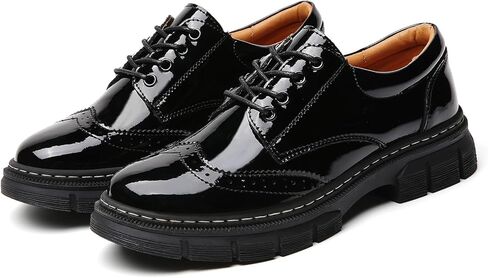 Womens Oxford Shoes Platform Classic Leather Non Slip arky Shoes Brogues style Shunky Most Most Most in Kuwait