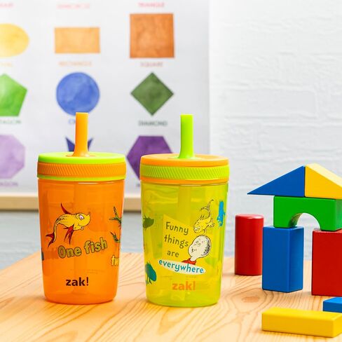 Zak Designs PAW Patrol Kelso Toddler Cups For Travel or At Home, 15oz 2-Pack Durable Plastic Sippy Cups With Leak-Proof Design is Perfect For Kids (Chase, Marshall, Rubble, & More) in Saudi Arabia