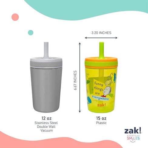 Zak Designs PAW Patrol Kelso Toddler Cups For Travel or At Home, 15oz 2-Pack Durable Plastic Sippy Cups With Leak-Proof Design is Perfect For Kids (Chase, Marshall, Rubble, & More) in Saudi Arabia