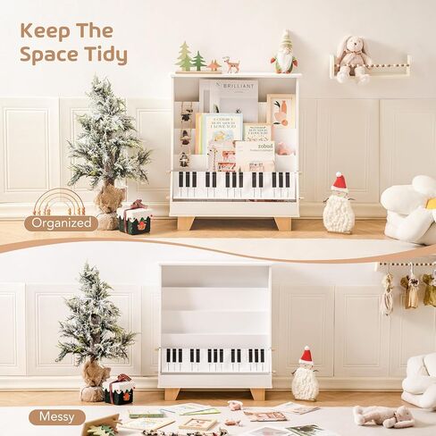ROBOTIME Nursery Floating Shelves for Wall, 3 Pcs Wall Floating Shelves, Natural Wood Floating Book Shelf, Wall Mounted Kids Bookshelf Nursery Decor for Kids Room, Bedroom (Cream Color) in Saudi Arabia