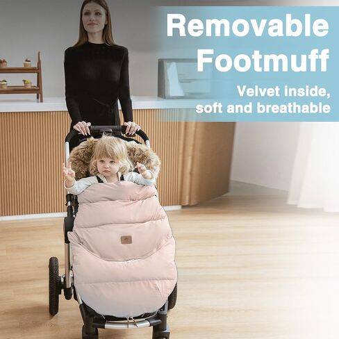 Fairy Baby Winter Cold Universal Stroller Bunting Bag for Baby Toddler-Waterproof Windproof Car Seat Cover Stroller Footmuff - Dog Outdoor Sleeping Bag with Oversized Fur Collar (Blue) in Kuwait