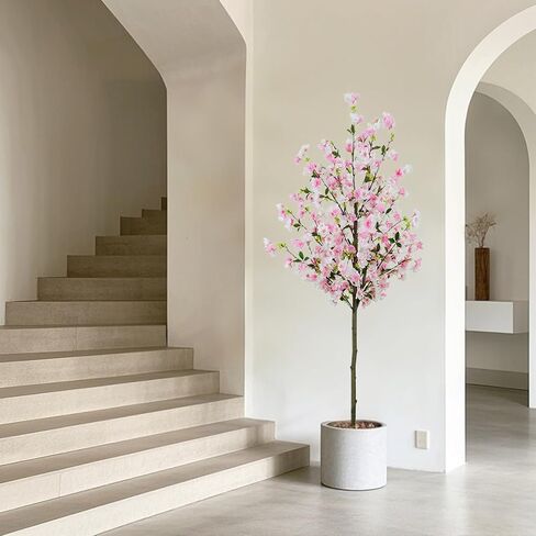 8.5FT Tall Cherry Blossom Artificial Tree, Oversize Realistic Potted Silk Faux Cherry Blossom Tree, Easy Assembly Maintenance Free, Fake Wishing Tree for Home Indoor Outdoor Decor in Saudi Arabia