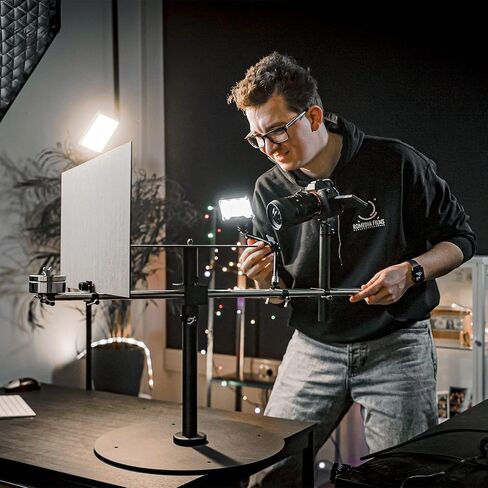 360 Rotating Camera Spinning Plateform with Table Clamp, Photography Turntable Photo Booth for Smartphone and Cameras, 360 Video Spinner for Food Jewelry Slow Motion Bullet-time etc in Saudi Arabia