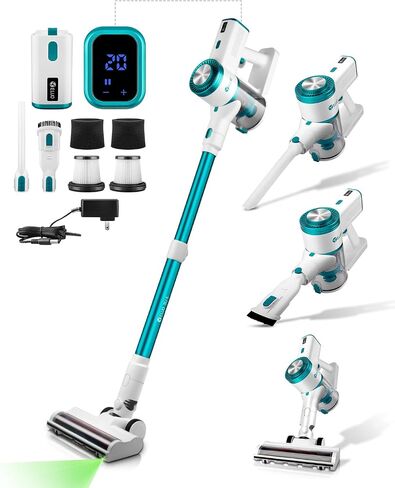 E.LUO Cordless Vacuum Cleaner,400W/≥28Kpa Stick Vacuum with Touch Screen, Max 60 Mins Runtime,Wireless Vacuum Cleaners for Home, Anti-Tangle Brush, Lightweight Vacuum for Pet Hair/Floor/Carpet in Saudi Arabia