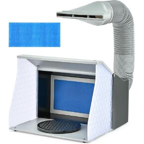 CO-Z Airbrush Spray Booth with Dual Fans, Portable Paint Spray Booth for Airbrushing with 2-Speed Fan & Separate Light Swich, 3 LED Lights and Exhaust Hose, Hobby Spray Booth for Painting Model Craft