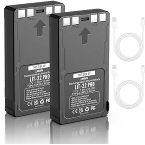 LIT-22 Replacement Battery, 7000mAh Rechargeable Lithium Battery Compatible with SPYPOINT Hunting Cellular Trail Cameras Flex-M, Flex G-36, Flex-Plus, Flex-S with Type-C Cable