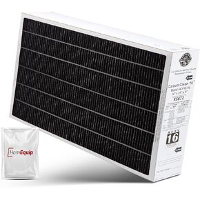 Lennox 16x25x5 Furnace Filter, X6672 Filter Replacement, Merv 16 Carbon Clean Filter Media with Homequip Disposal Bag 2-Pack (Actual Size: 15.8 x 24.8 x 4.3 Inches)
