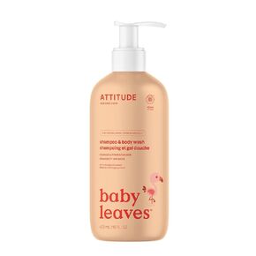 ATTITUDE 2-in-1 Shampoo and Body Wash for Baby, EWG Verified, Dermatologically Tested, Made with Naturally Derived Ingredients, Vegan, Sweet Apple, 16 Fl Oz