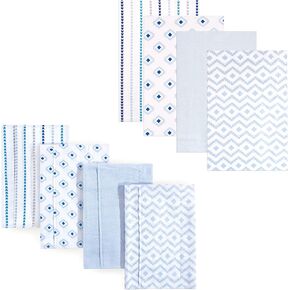 Hudson Baby Unisex Baby Cotton Flannel Burp Cloths and Receiving Blankets, 8-Piece, Gray Whale, One Size