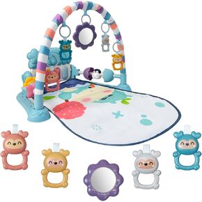 Baby Gym Play Mat, Musical Activity Center for Baby, Kick and Play Piano Gym, Tummy Time Play Mat for Newborn Babies Infants Boys Girls 0-3-6-9-12 Months (Pink) in Kuwait