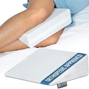 5 STARS UNITED Knee Pillow for Side Sleepers - Pregnancy & Back Pain Relief - Between Leg Support for Sciatica, Hip, and Thigh Relief - Mini Wedge Cushion for Side Sleeping, Arctic Gray