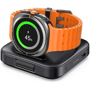 SwanScout Portable Watch Charger for Samsung Watch, 1800mAh Travel Portable Samsung Watch Charger for Galaxy Watch 6/6 Classic/5/5 Pro/4/4 Classic/3/Active 2/Active, Magnetic Wireless Watch Charger