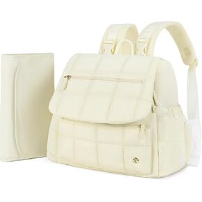 Telena Diaper Bag Backpack Puffer Baby with insulated Pockets Travel Small with Changing Pad, Black