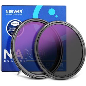 Neewer HD True Colors 52mm Variable ND Filter ND2-512 (1-9 Stops), VND Filter & Magnetic ND32 Lens Filter, Multi Coated Neutral Density Filter, No Color Shift/No X Cross/No Vignetting