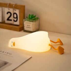 Silicone Squishy Night Light - 3 Level Dimmable Rechargeable Bedside Touch Lamp, LED Piggy Cute Lamp, Kawaii Gift for Kids Room
