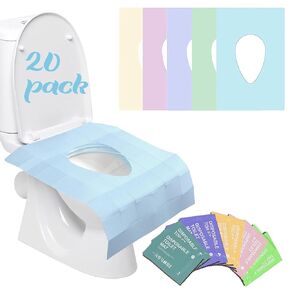 Toilet Seat Covers Disposable,30 Pack Colorful Toilet Seat Covers for Adults and Kids Potty Training,XL Waterproof Travel Accessories for Public Restrooms,Airplane,Camping