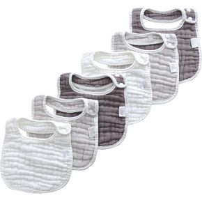 Mukin Baby Masslin Pibs and Burp Actions ، 6 Packs ، و Soft Suporbent Cotton ، و Mestable in Kuwait