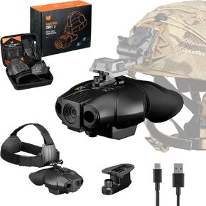 Nightfox Swift 2 Night Vision Goggles | Head Mounted | 1x Magnification | 1080P HD | USB Rechargeable | Digital Infrared Night Vision Binoculars | NVG