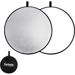Selens Portable 43inch/110cm Light Reflector with Clamp,5 in 1 Collapsible Multi Disc Photography Reflector Translucent,Silver,Gold,White,Black for Studio Photography Lighting and Outdoor Lighting