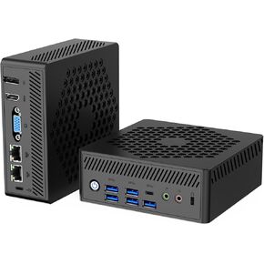 Fanless N100 Mini PC Firewall Micro Appliance,Intel 12th Alder Lake-N100 Dual Gigabit Ethernet Desktop Mini Computer 16GB DDR4 RAM 512GB NVME SSD,Home Office Business PC 4K Triple Display DP/HD/VGA