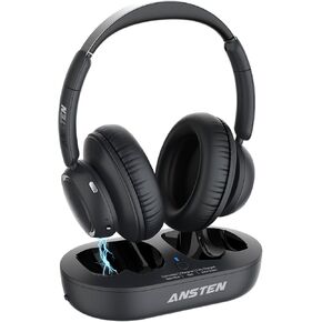 Wireless Headphones for TV Watching with Universally Compatible Transmitter Charging Base, TV Headphones Wireless for Seniors, Bluetooth Headphones No Delay, 35 Hrs Audio Playtime, Plug n Play
