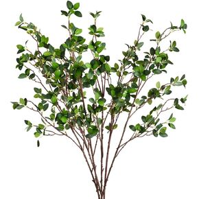 Antspirit 3pcs Faux Stems Artificial Branches for Vase Artificial Stems Artificial Greenery Stems Faux Green Stems Artificial Eucalytus Branches Fake Stems(42"/Each Branch)