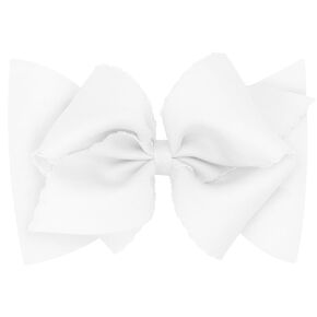 Wee Ones Girls' Small King Grosgrain Bow with Matching Moonstitch Edge on Stretch Jersey Hair Band, Light Pink, 0-6 Months